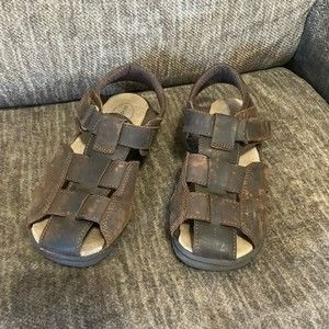 Stride Rite Angler Brown Leather Fisherman’s Sandals - Kids size 13.5